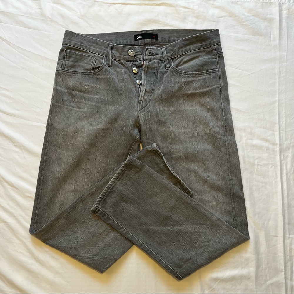 3x1 Men's Slim Fit Charcoal Jeans